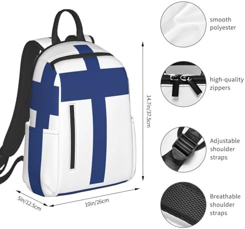 Finnish flag print hiking camping backpack — photo 4