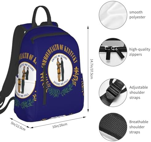 Kentucky state flag print hiking backpack — photo 4