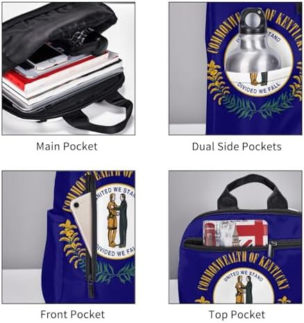Kentucky state flag print hiking backpack — photo 5