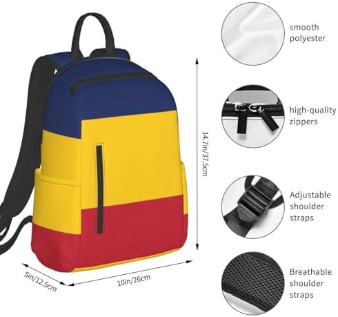 Flag of Chad print hiking backpack — photo 4