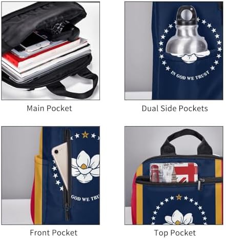 Mississippi flag print outdoor travel backpack — photo 5