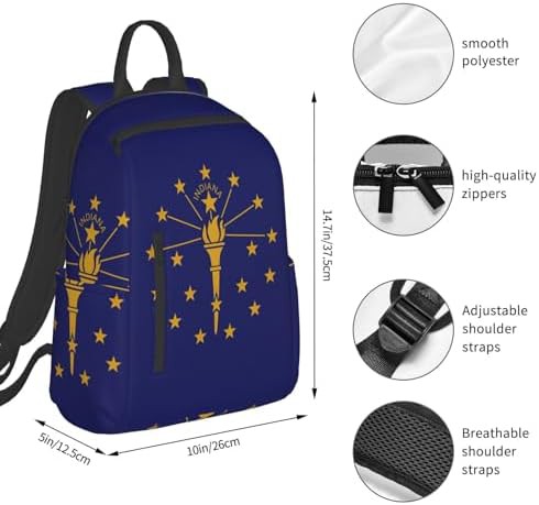 Indiana state flag print hiking backpack — photo 4