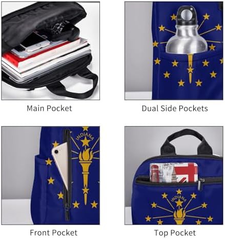 Indiana state flag print hiking backpack — photo 5
