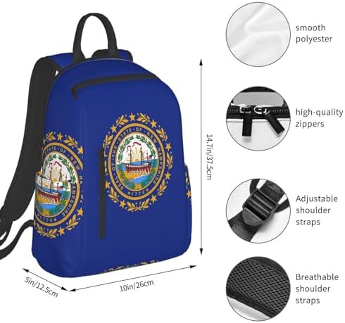 New Hampshire flag print hiking backpack — photo 4