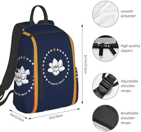 Mississippi state flag print camping backpack — photo 4