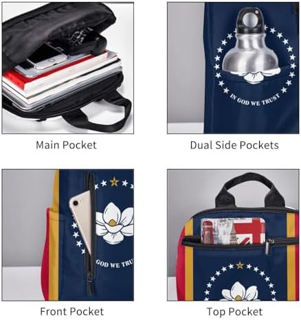 Mississippi state flag print camping backpack — photo 5