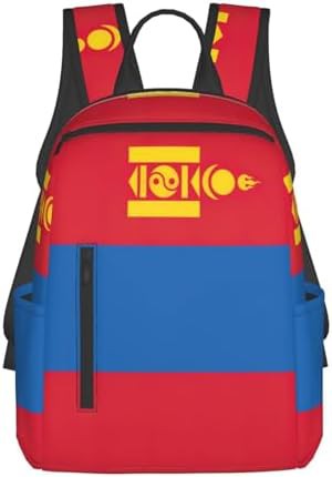 Mongolian flag print hiking camping daypack