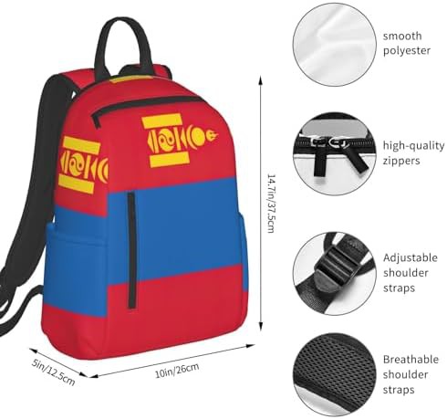 Mongolian flag print hiking camping daypack — photo 4