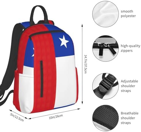 Flag of Chile print hiking backpack — photo 4
