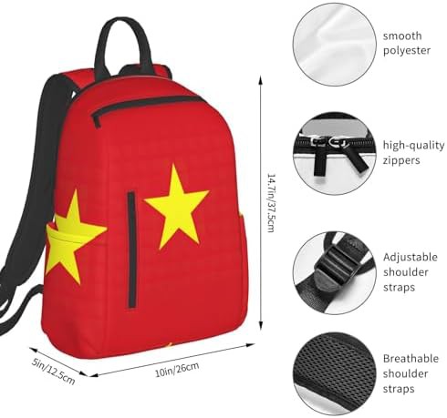 Vietnamese flag print hiking backpack — photo 4