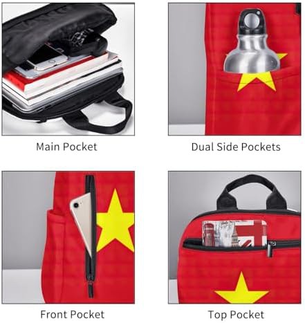 Vietnamese flag print hiking backpack — photo 5