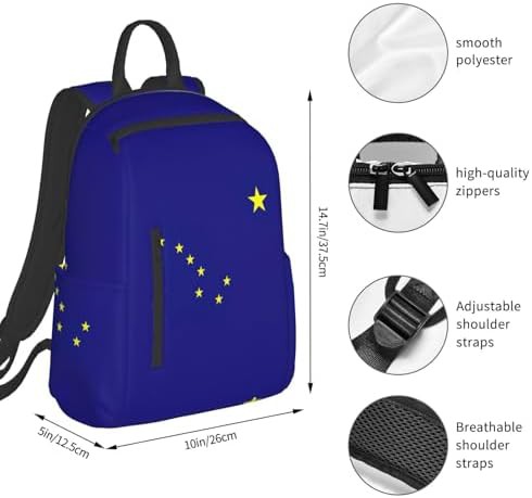 Alaska state flag print hiking backpack — photo 4