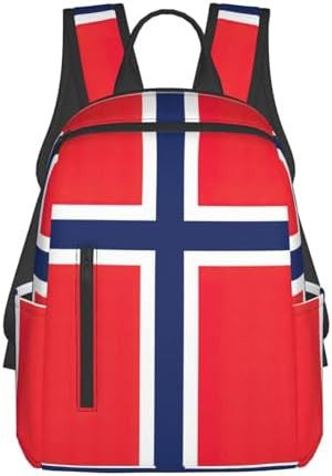 Norwegian flag print hiking daypack backpack