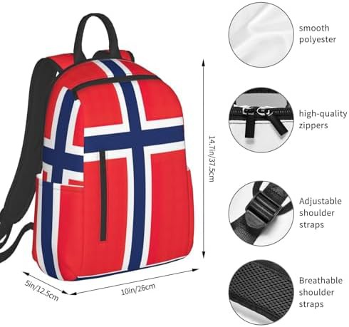 Norwegian flag print hiking daypack backpack — photo 4