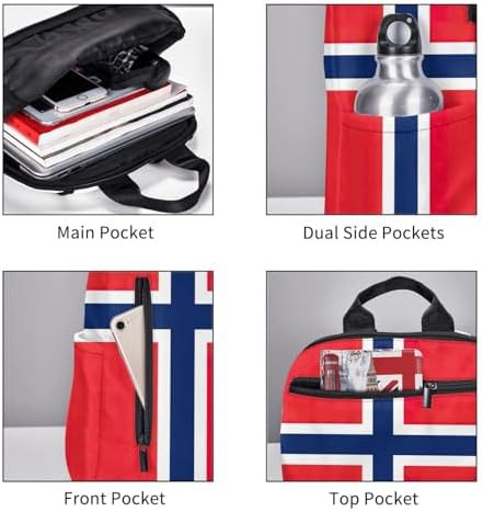 Norwegian flag print hiking daypack backpack — photo 5