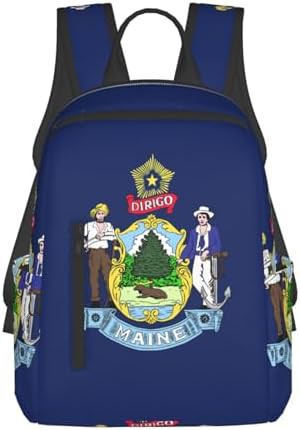 Maine state flag print hiking backpack