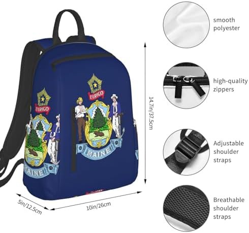 Maine state flag print hiking backpack — photo 4