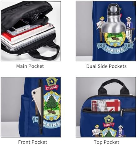 Maine state flag print hiking backpack — photo 5
