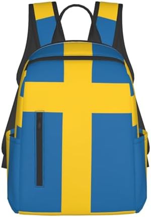 Swedish flag print hiking backpack