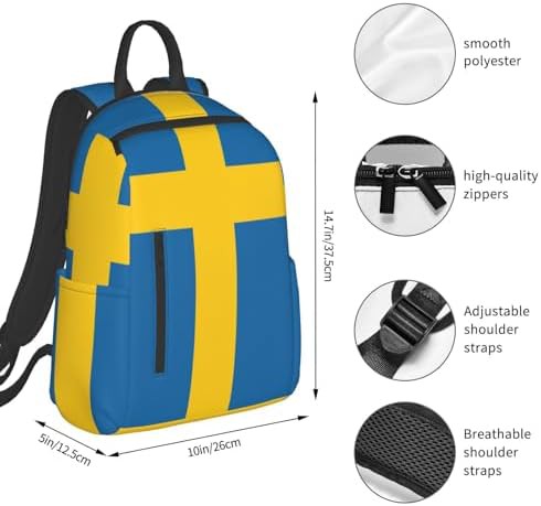 Swedish flag print hiking backpack — photo 4