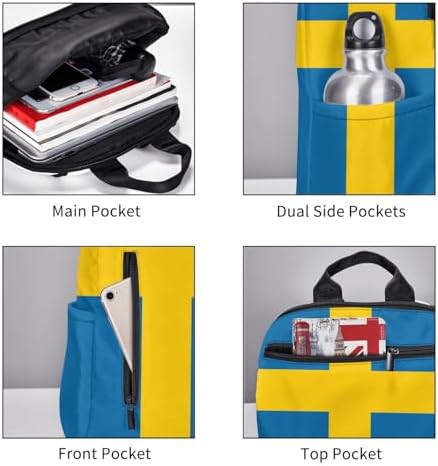 Swedish flag print hiking backpack — photo 5