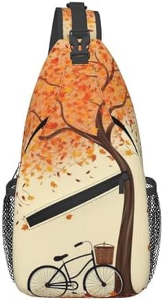Autumn tree and bicycle sling pack