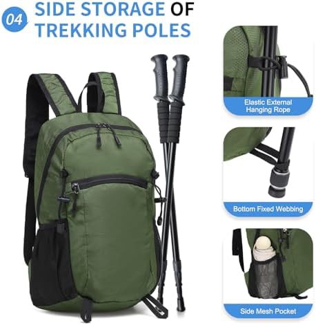 Green small hiking backpack 20L — photo 5