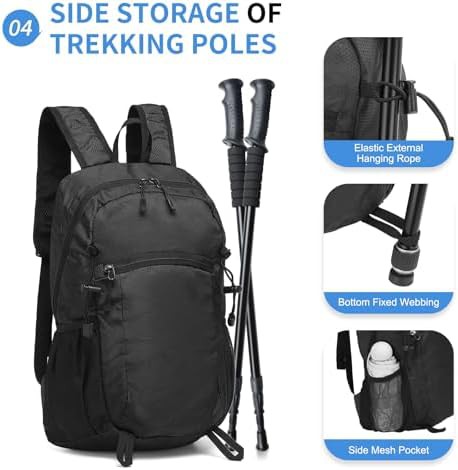 Black small hiking backpack 20L — photo 5