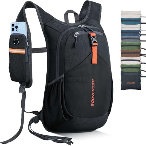 Black 20L foldable ultralight hiking daypack