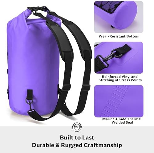 Purple waterproof dry backpack 10L capacity — photo 4