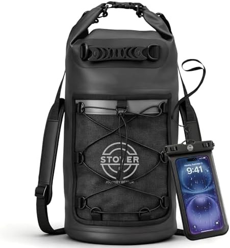 Black waterproof dry backpack 10L capacity