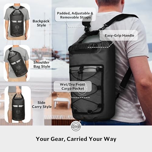 Black waterproof dry backpack 10L capacity — photo 3