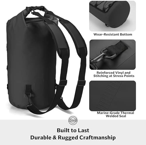 Black waterproof dry backpack 10L capacity — photo 4