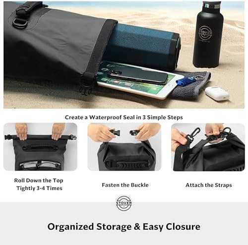 Black waterproof dry backpack 10L capacity — photo 5