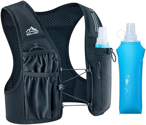 Black reflective running hydration vest medium