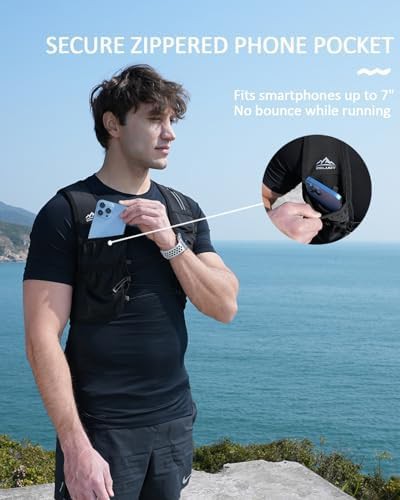Black reflective running hydration vest medium — photo 3