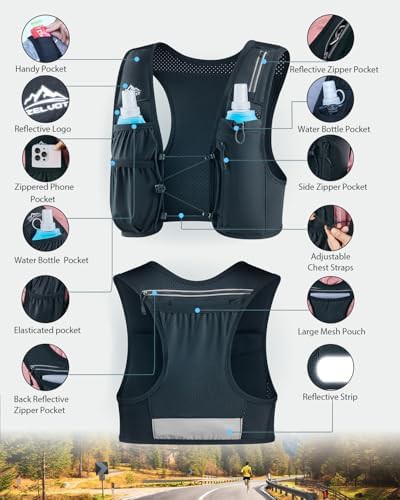 Black reflective running hydration vest medium — photo 5