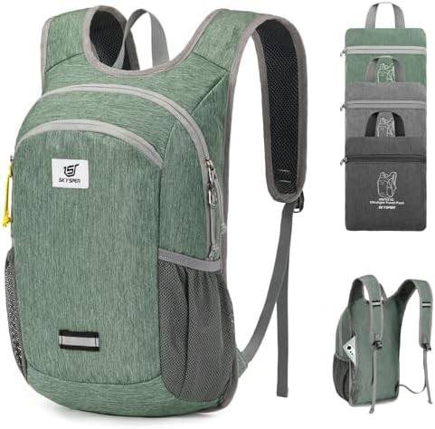 Green foldable 10L compact backpack