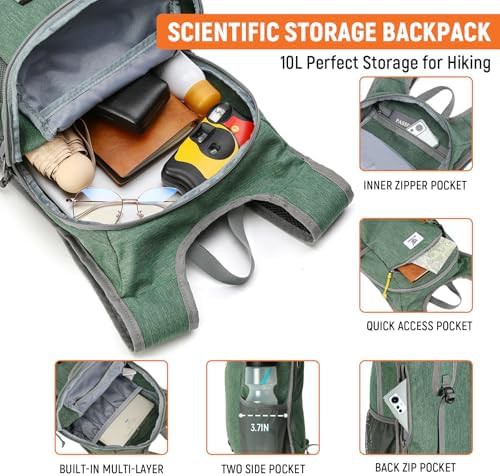 Green foldable 10L compact backpack — photo 3
