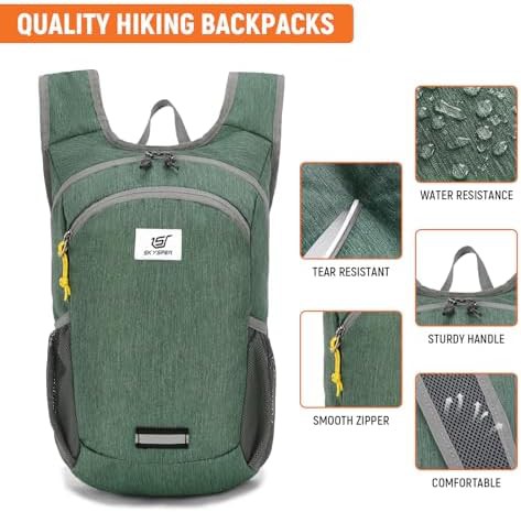 Green foldable 10L compact backpack — photo 4