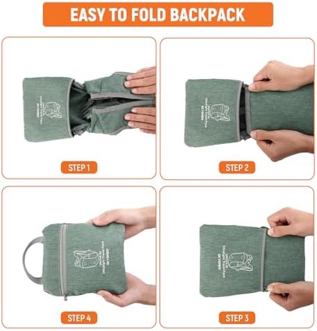 Green foldable 10L compact backpack — photo 5
