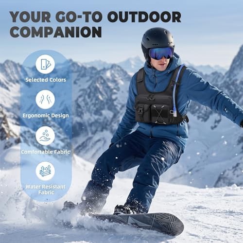Black running hydration vest with water bladder — photo 4