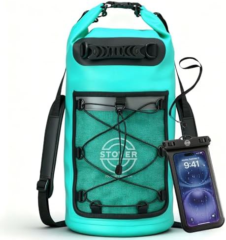 Teal waterproof dry backpack 25L capacity