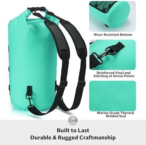 Teal waterproof dry backpack 25L capacity — photo 4