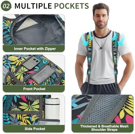 Leaf print travel backpack 20L — photo 4