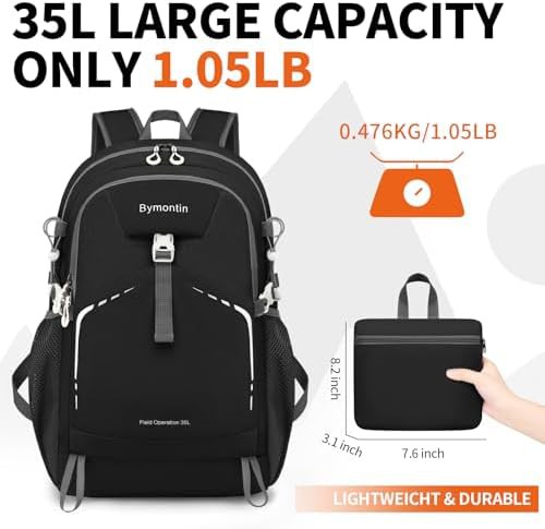 Bymontin lightweight foldable 35l daypack black — photo 4