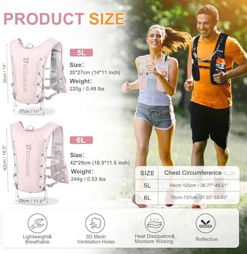 Purple 5L lightweight hydration running vest — photo 4
