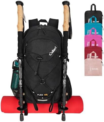 Large 45L Foldable Hiking Daypack with Rain Cover