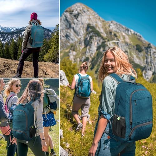 Teal blue 25L ultralight packable hiking daypack — photo 4