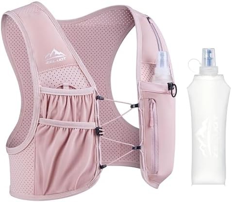 Pink reflective running hydration vest medium